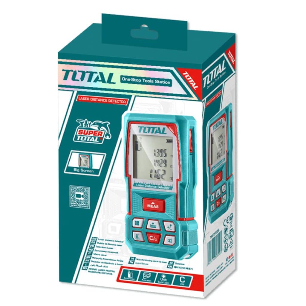 MEDIDOR DE DISTANCIA  WINCHA LASER RANGO 0.05-100M PRECISIÓN 2MM LT 635NM TOTAL- TMT51036