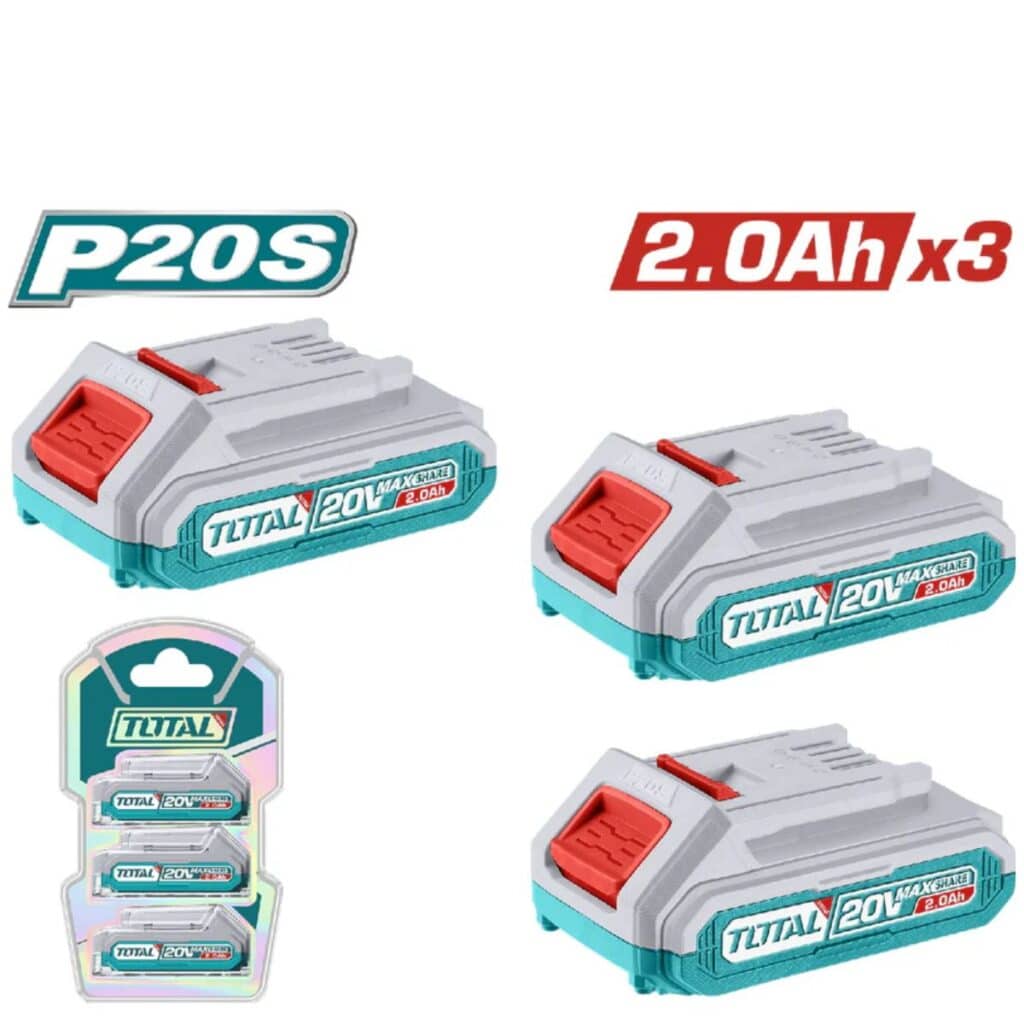 SET DE BATERIAS 3PCS 2.0AH 20V P20S INDUSTRIAL TOTAL- TOSLI240311