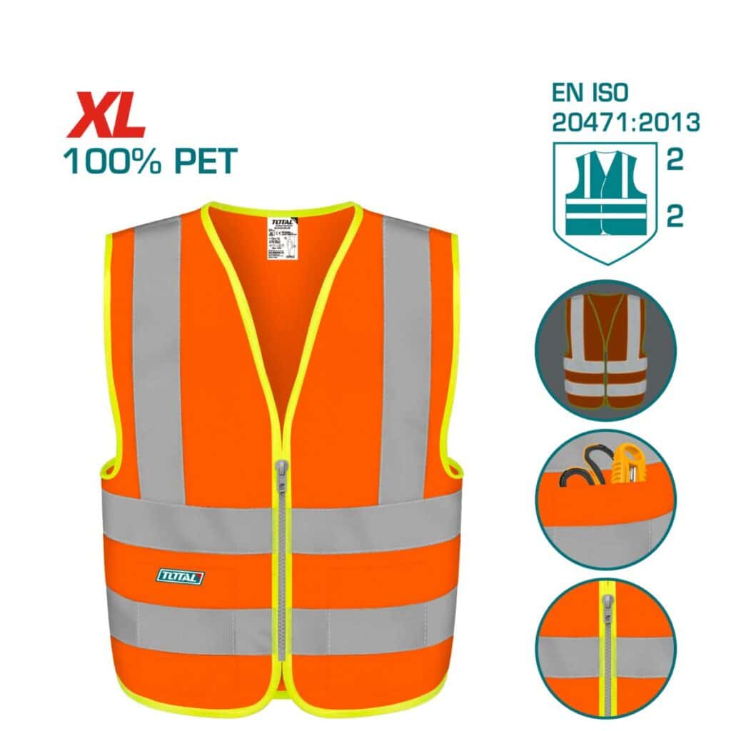 CHALECO REFLECTIVO 100% PET EN471 CLASE 2 XL NARANJA – TSP62XL