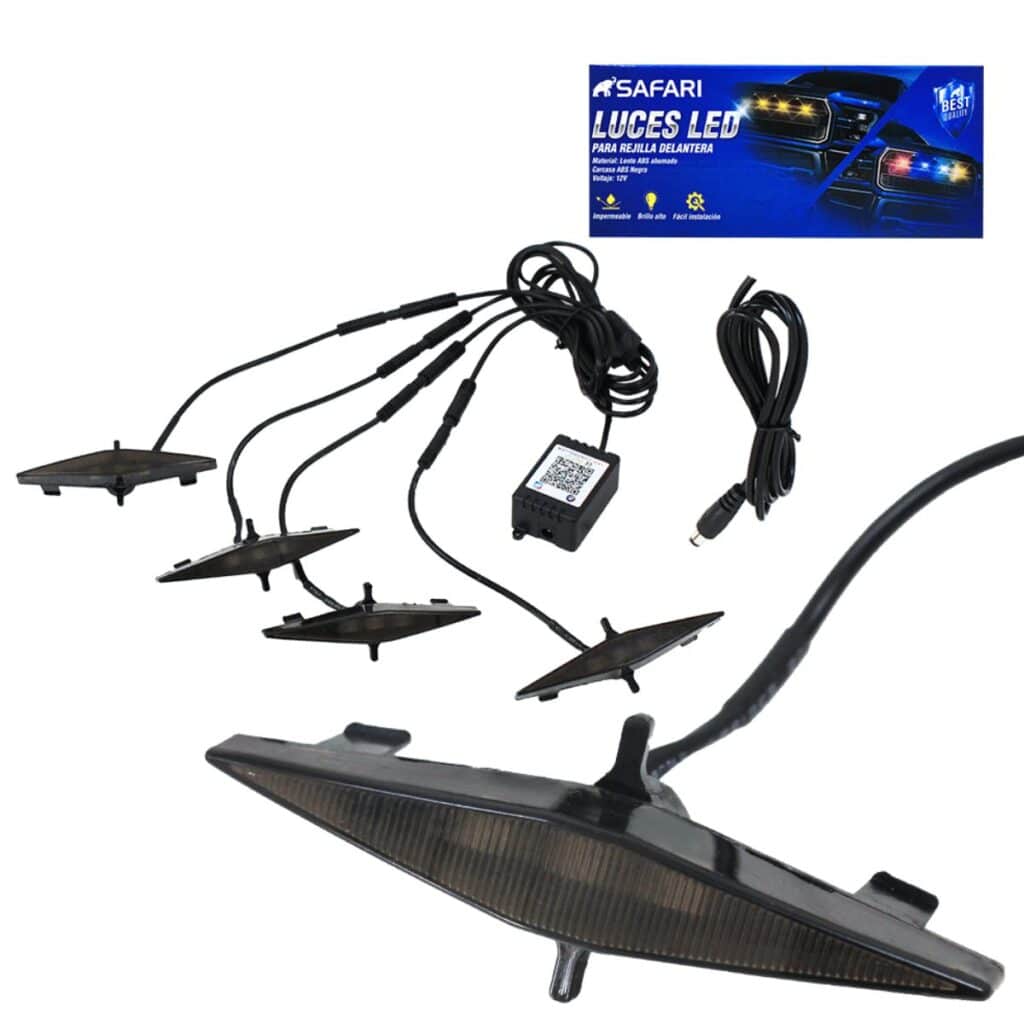 LUCES LED PARA REJILLA FRONTAL CARCASA NEGRA 12V 4PCS RGB – C36208-4 RGB