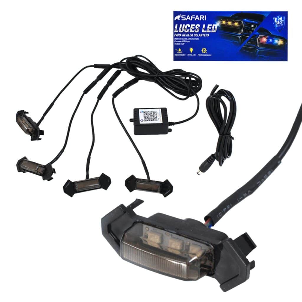 LUCES LED P/REJILLA FRONTAL CARCASA NEGRA 12V 4PCS RGB – C36209-4 RGB
