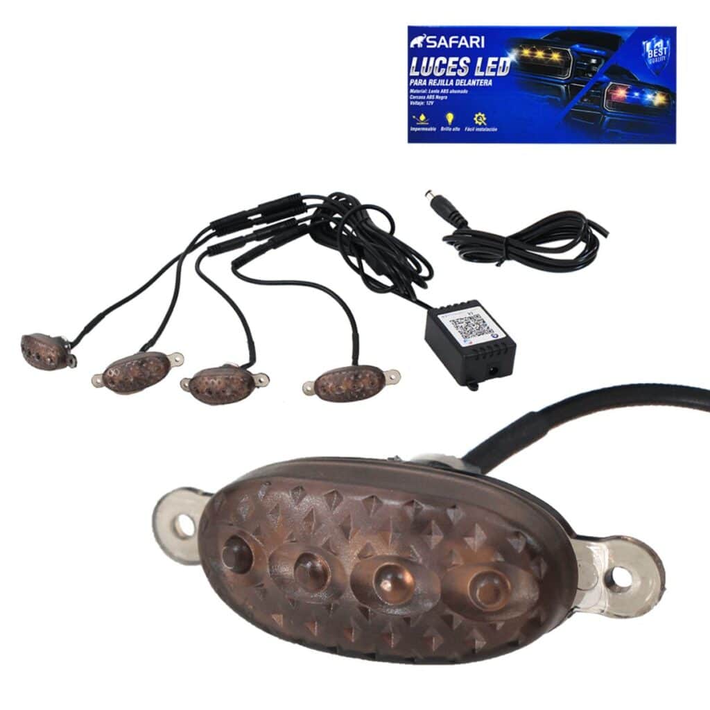 LUCES LED PARA REJILLA FRONTAL CARCASA NEGRA 12V 4PCS RGB – C36210-4 RGB