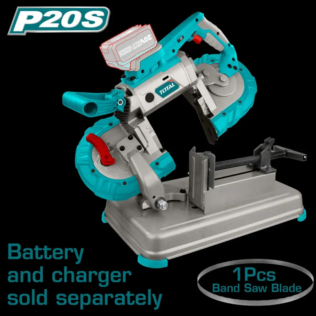 SIERRA CINTA 20V 127X127MM 0-120M/MIN CON LUZ  INDUSTRIAL TOTAL- TBSLI20127