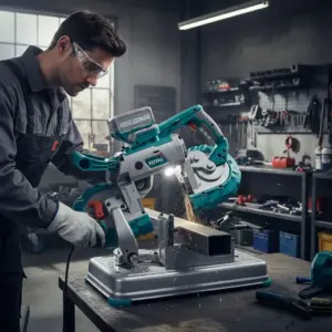 SIERRA CINTA 20V 127X127MM 0-120M/MIN CON LUZ  INDUSTRIAL TOTAL- TBSLI20127