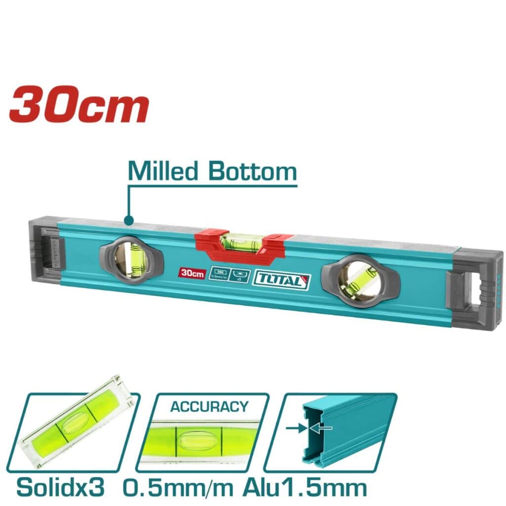 NIVEL DE BURBUJA 30CM B:3 ALUMINIO 1.5MM PRES:0.5MM SOCKET-V INDUSTRIAL – TMT23028