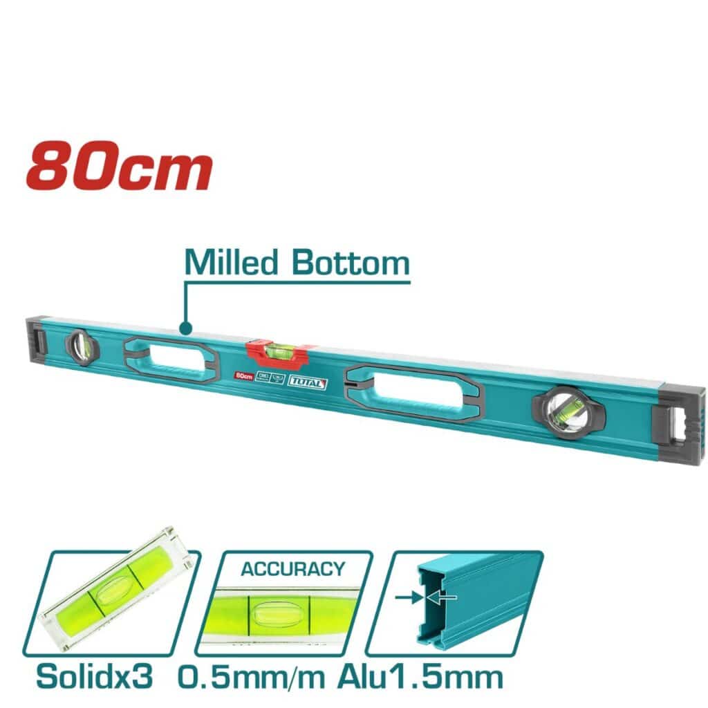 NIVEL DE BURBUJA 80CM B:3 ALUMINIO 1.5MM PRES:0.5MM  INDUSTRIAL –  TMT28028