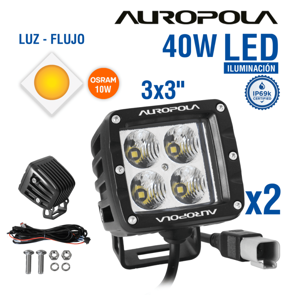 LUZ DE TRABAJO FLUJO 3X3 PULG 40W OSRAM 10W – 2-E4T
