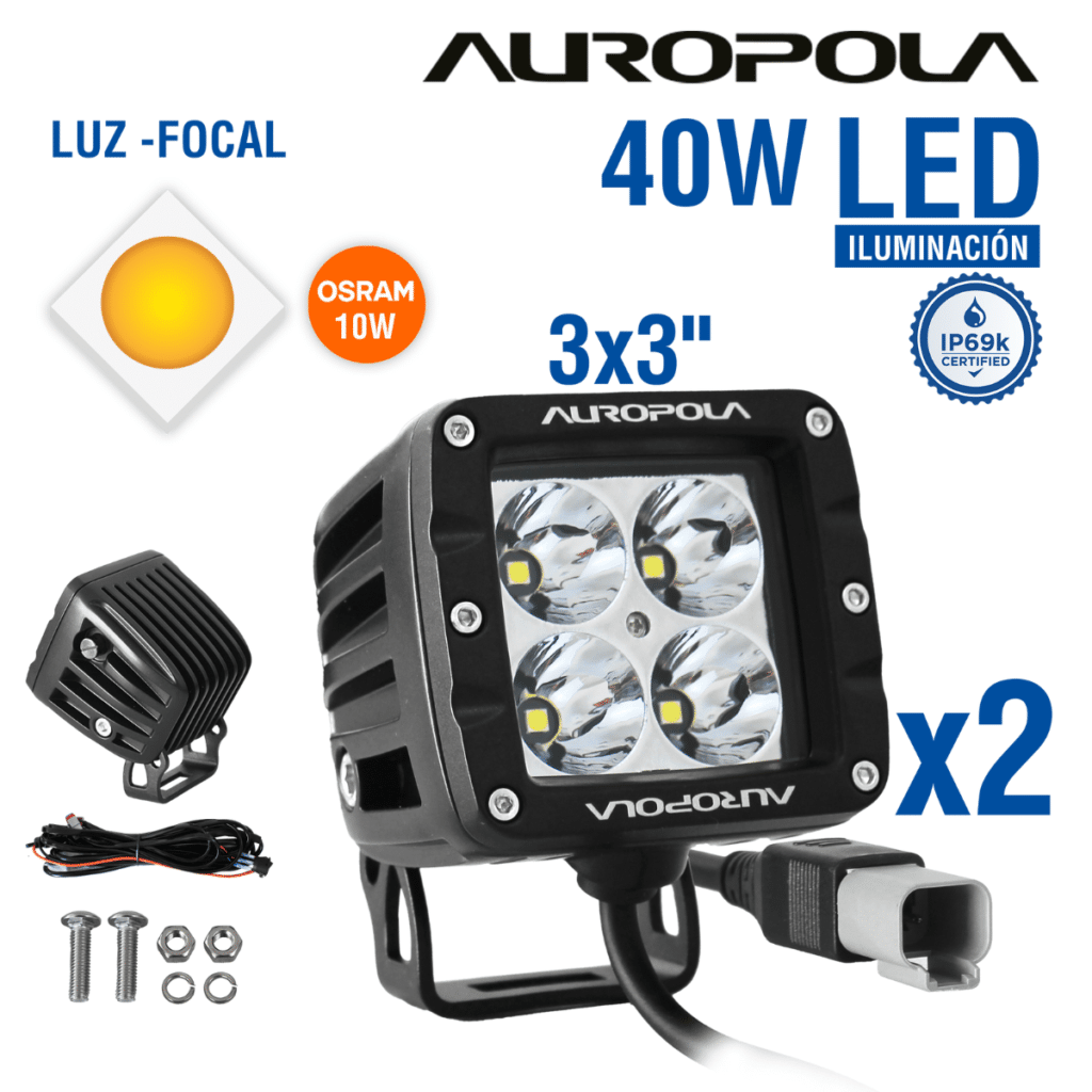 LUZ DE TRABAJO FOCAL 3X3 PULG 40W OSRAM 10W – 2-P4T