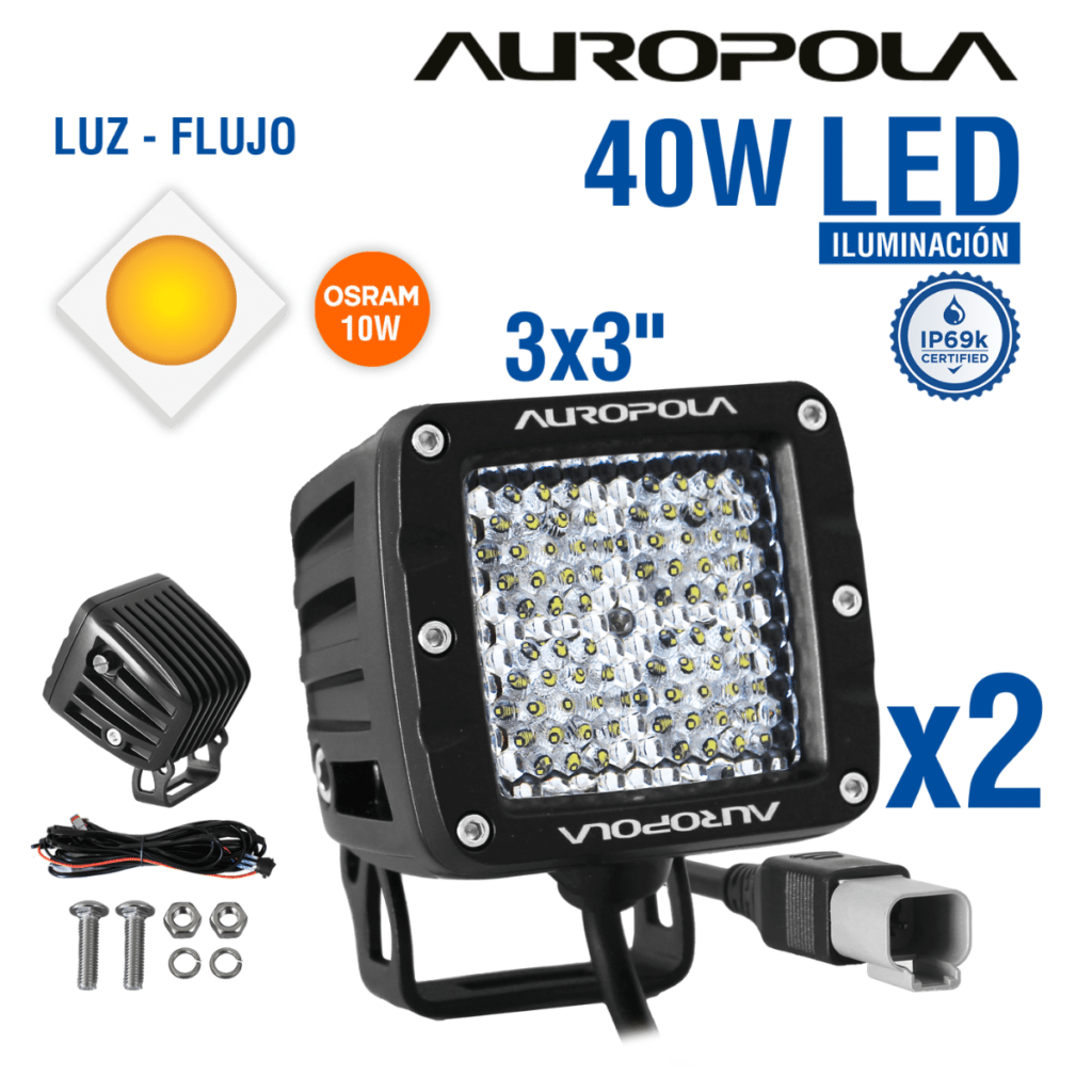LUZ DE TRABAJO FLUJO 3X3 PULG 40W OSRAM 10W – K2-E4T