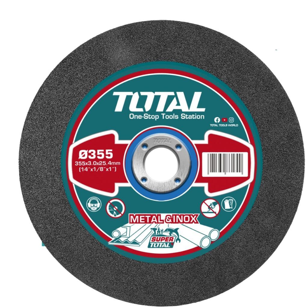 DISCO ABRASIVO CORTE  TROZADORA PARA METAL 10″ 355 X 3 X 25.4 MM CENTRO PLANO – TAC2303558