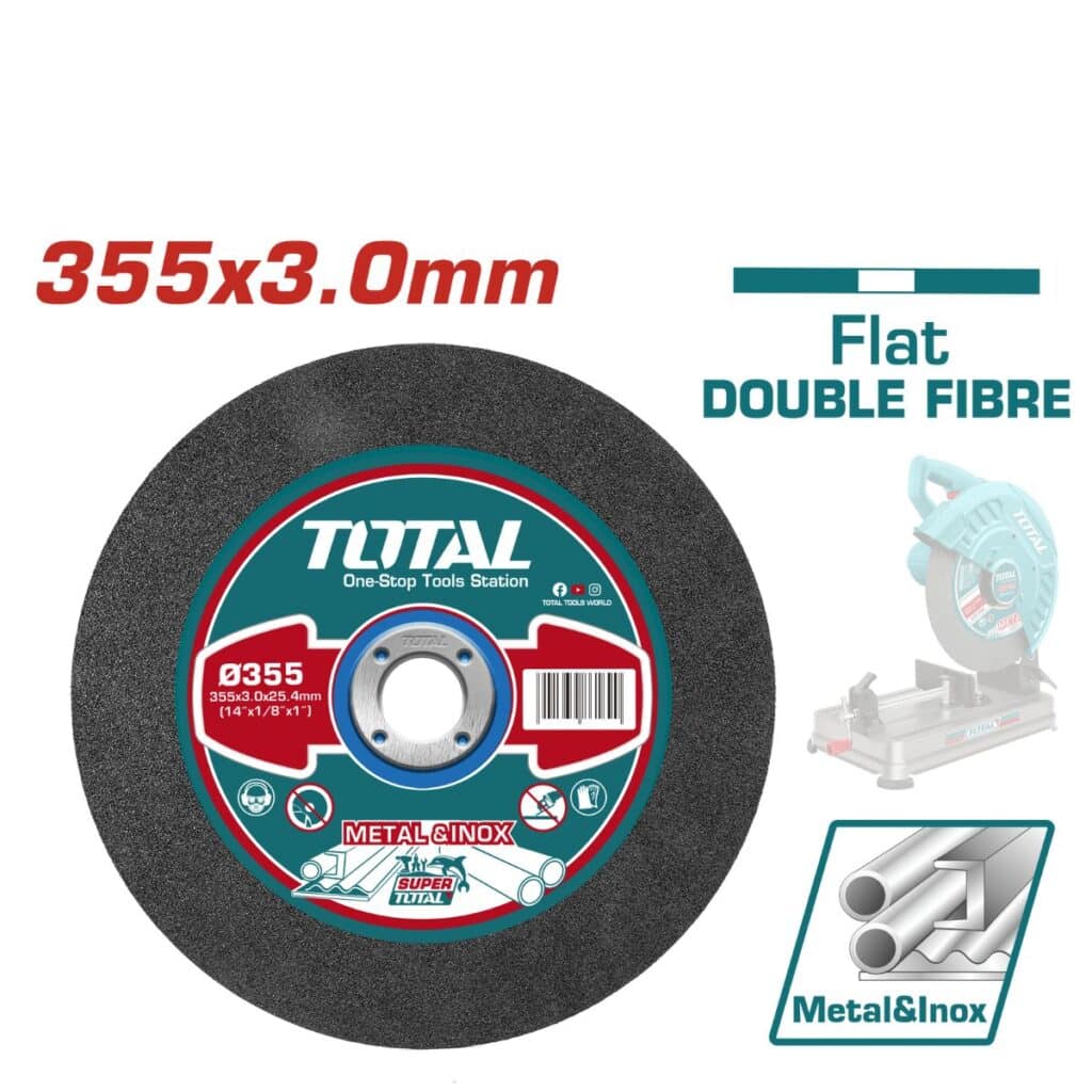 DISCO ABRASIVO CORTE  TROZADORA PARA METAL 10″ 355 X 3 X 25.4 MM CENTRO PLANO – TAC2303558