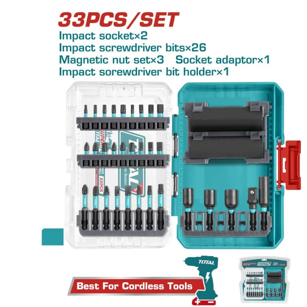 SET PUNTAS DESTORNILLASDOR DE IMPACTO 33PCS ESTUCHE INDUSTRIAL – TACSDL63306