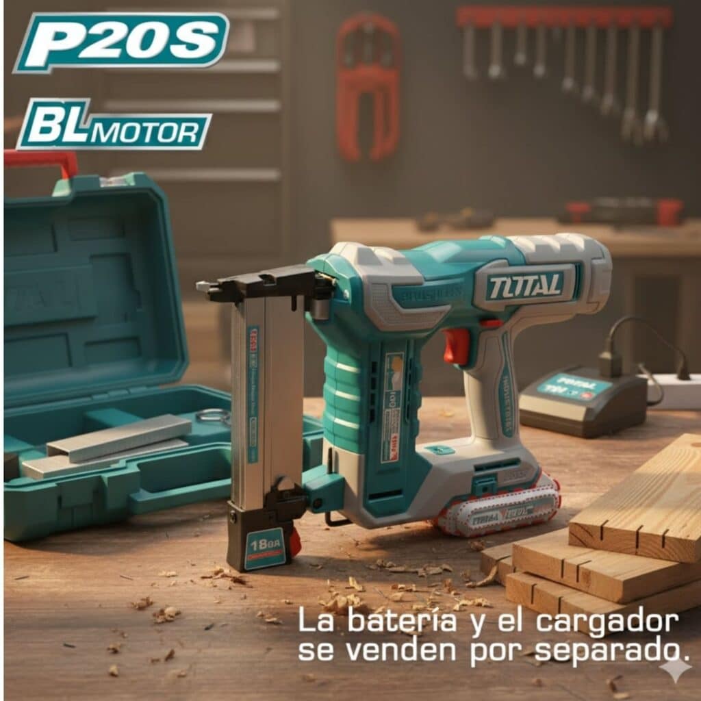 CLAVADORA DE GRAPAS 20V K10-K40 3G/S +100GRAPAS BRUSHLESS + MALETIN – TCSNLI6005