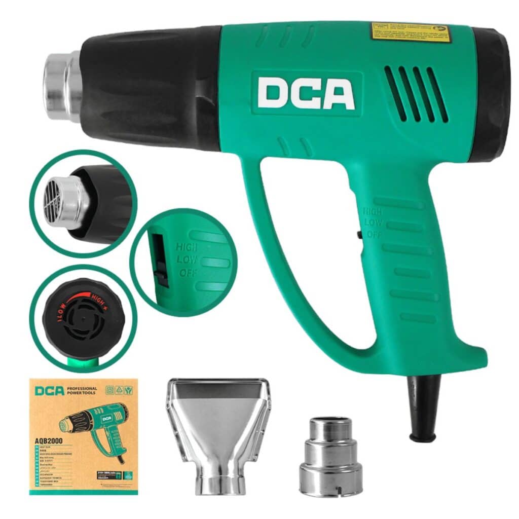 PISTOLA DE CALOR 2000W 2NIVELES 50/480/600C 210/250/380L/MIN – AQB2000