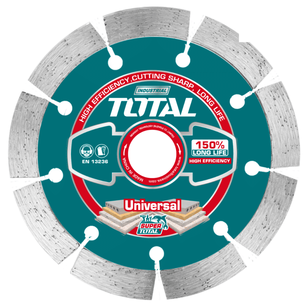 DISCO DIAMANTADO SEGMENTADO 4.5″ 115MMX22.2MM HOJA:12MM HUMEDO/SECO  TOTAL- TAC21111512
