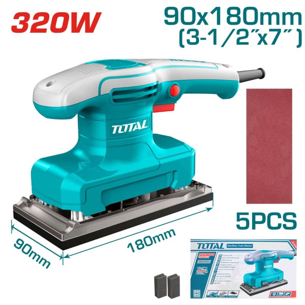 LIJADORA ORBITAL 320W 14000RPM 180X90MM INDUSTRIAL  TOTAL- TF1301836
