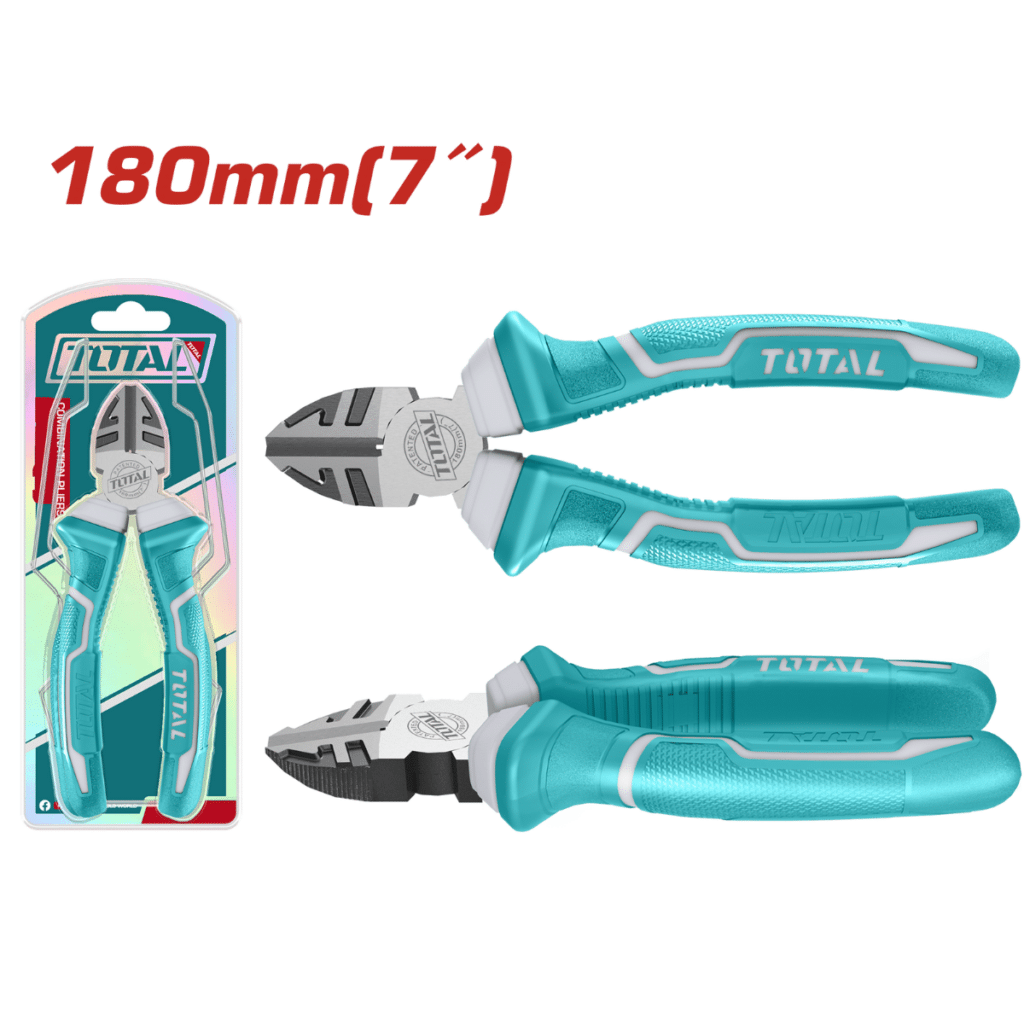 ALICATE CORTE DIAGONAL 7» 180MM PULIDO Y ANTIOXIDO  TOTAL- THT130706P