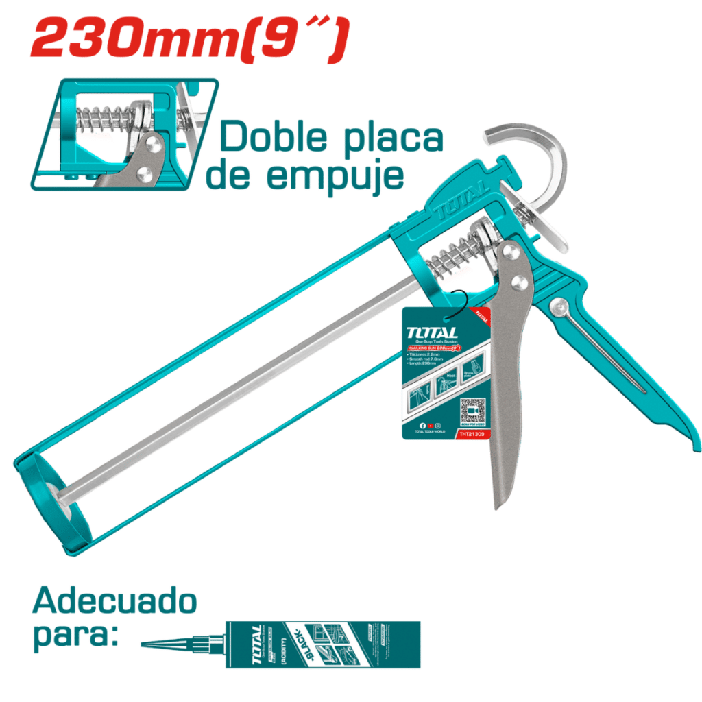 PISTOLA CALAFATEO 230MM(9PULG) D:55MM DISEÑO ÚNICO ALUMINIO  TOTAL- THT21309
