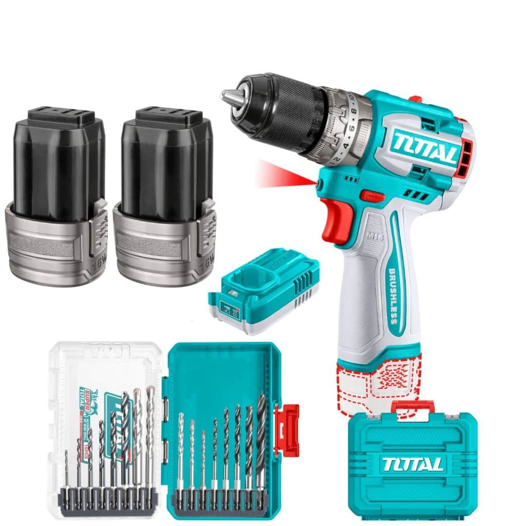 COMBO 2 EN 1 TALADRO 60NM V16COMPACTO 2X2.0AH + SET BROCAS MALETIN INDUSTRIAL – TOSLI241199