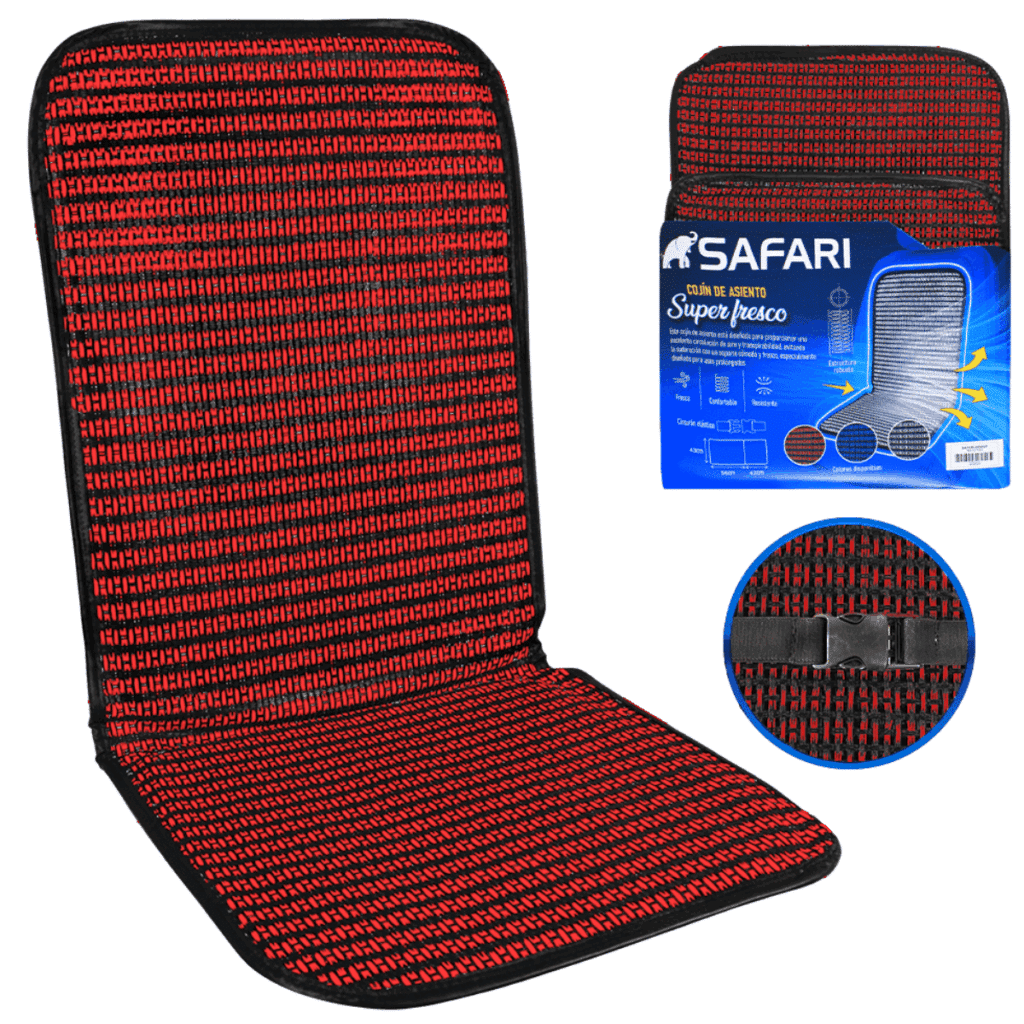 COJIN FRESCO PARA ASIENTO AUTO/CAMIONETA 35X39CM/53X39CM ROJO – N83001 RDD
