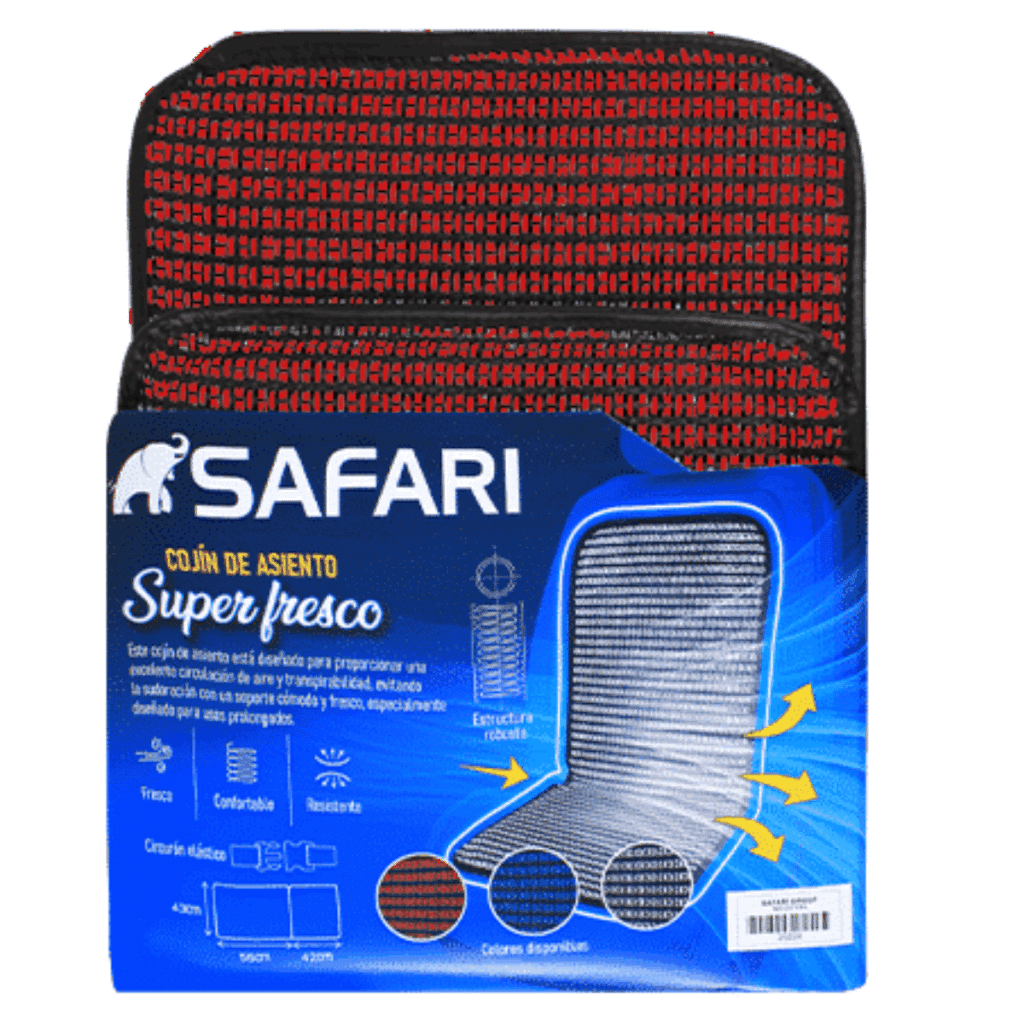 COJIN FRESCO PARA ASIENTO AUTO/CAMIONETA 35X39CM/53X39CM ROJO – N83001 RDD