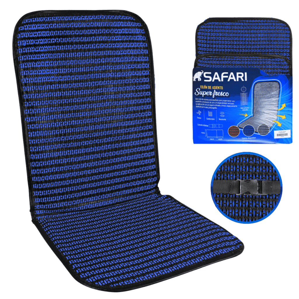 COJIN FRESCO PARA ASIENTO AUTO/CAMIONETA 35X39CM/53X39CM AZUL – N83001 BLD