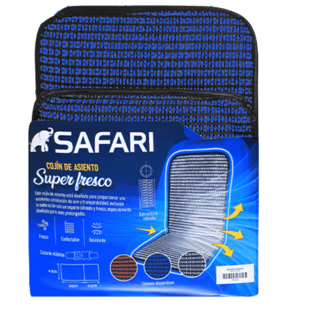 COJIN FRESCO PARA ASIENTO AUTO/CAMIONETA 35X39CM/53X39CM AZUL – N83001 BLD