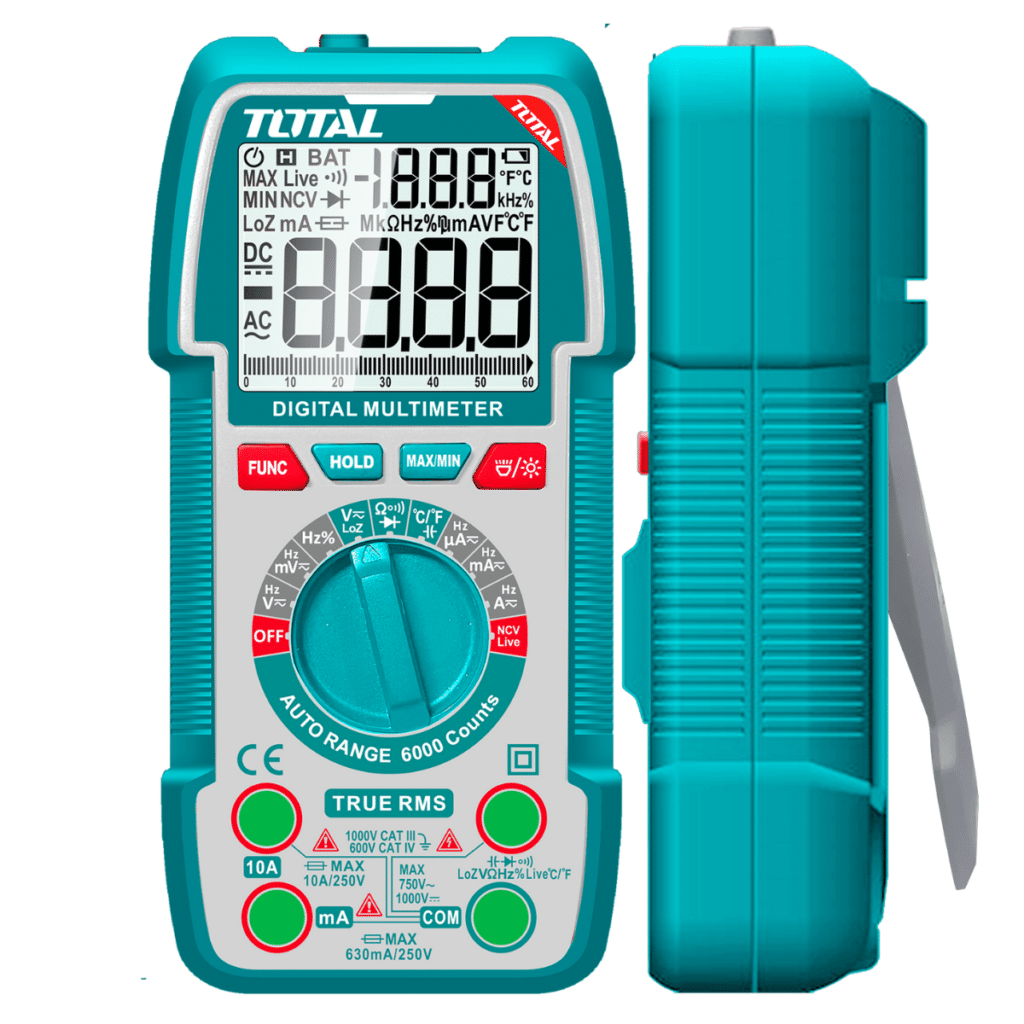 MULTIMETRO DIGITAL 20000 CONTEOS AUTORANGO 1000V MALETIN INDUSTRIAL TOTAL- TMT5410003