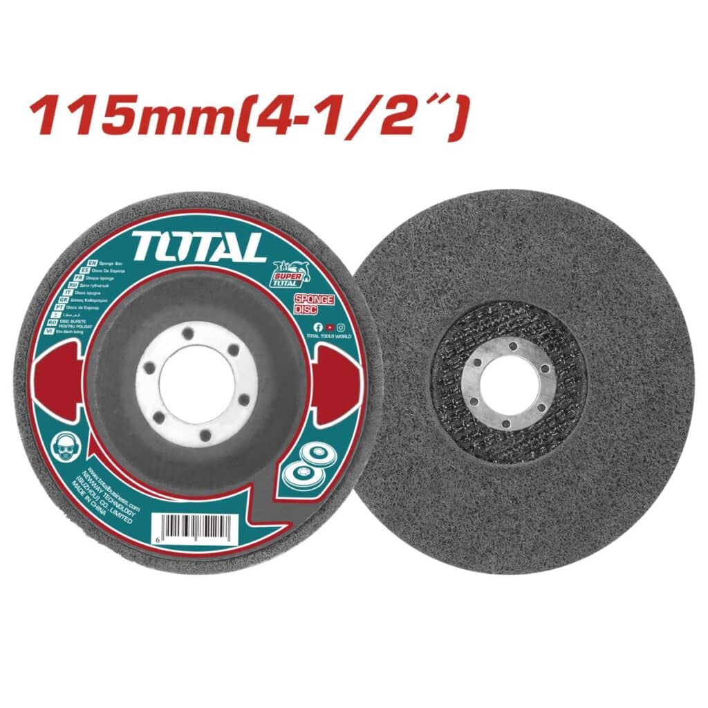 5 DISCOS ESPONJA 4.5″ 115X22.22MM PARA PULIR TOTAL- TAC661151