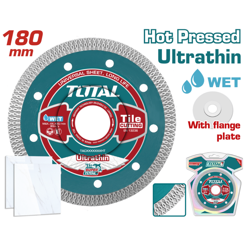 DISCO DIAMANTADO P/PORCELANATO 7″ (180X22.2MM) GROSOR: 1.8MM HUM TOTAL- TAC2181801HT