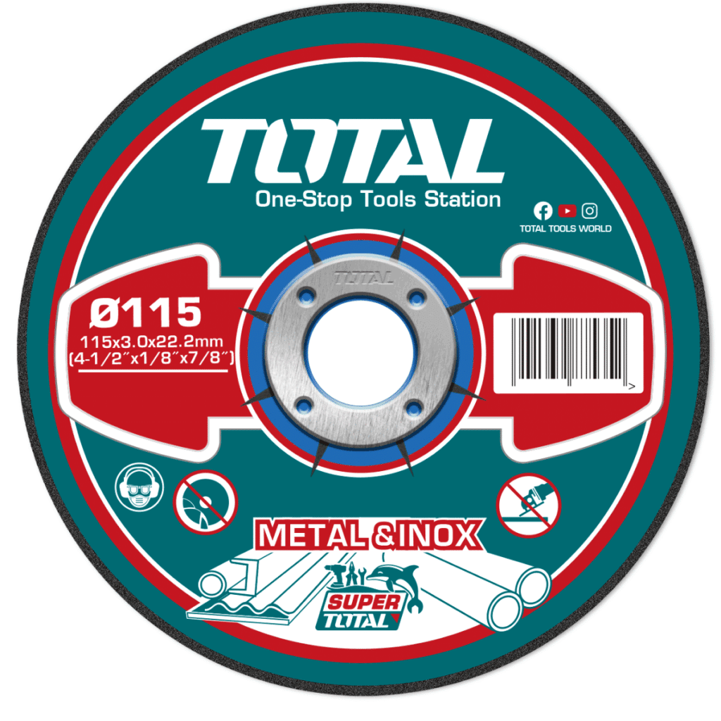 10 DISCOS ABRASIVO/CORTE 4.5″ METAL 115×3.0x22.2MM C:DEPR TOTAL- TAC2211152