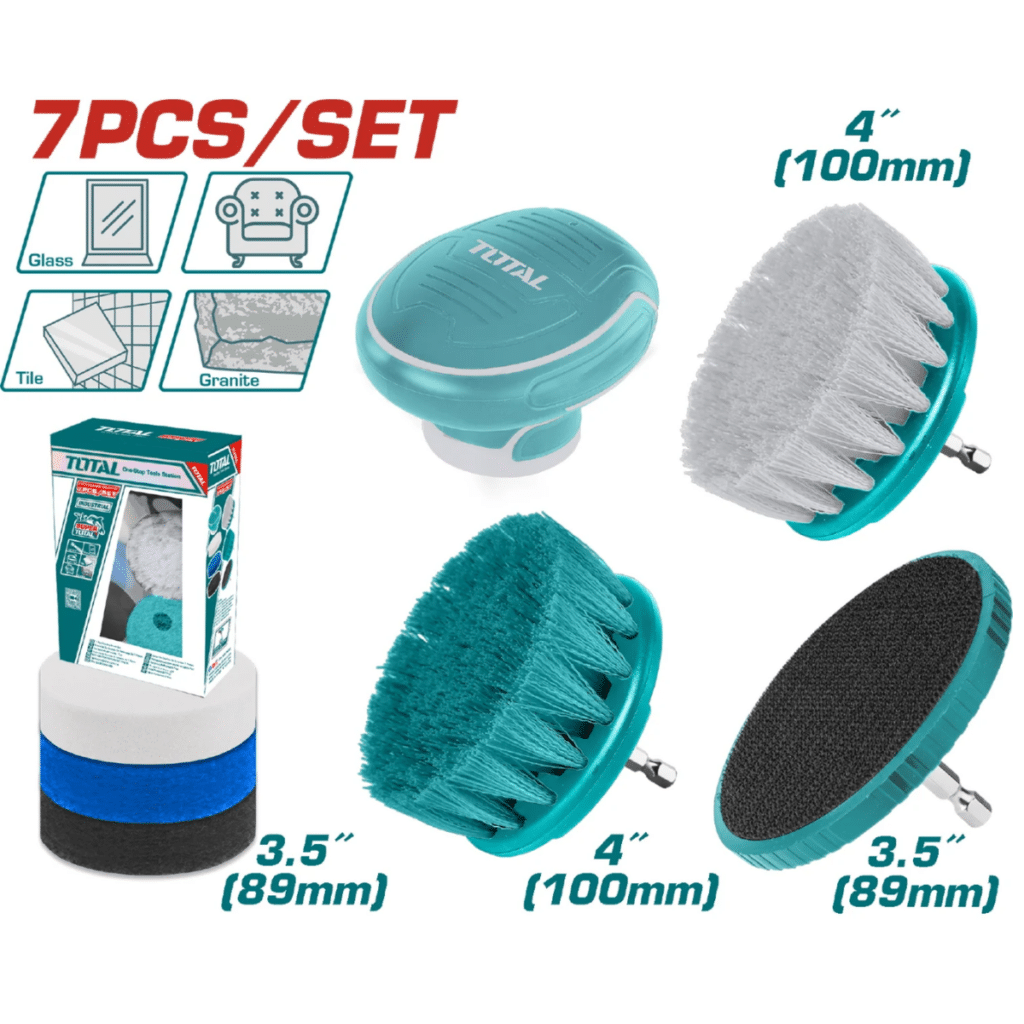 SET DE CEPILLOS MULTIUSOS SET 7 PCS 1/4″HEX PPARA TALADRO INDUSTRIAL TOTAL- TACB0701