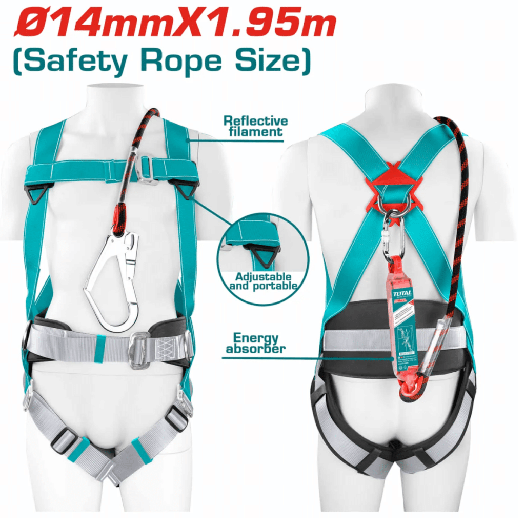ARNES DE SEGURIDAD 50MM SOGA:14MM X 1.95M ANILLO D DORSAL EN361 TOTAL – TSH501420