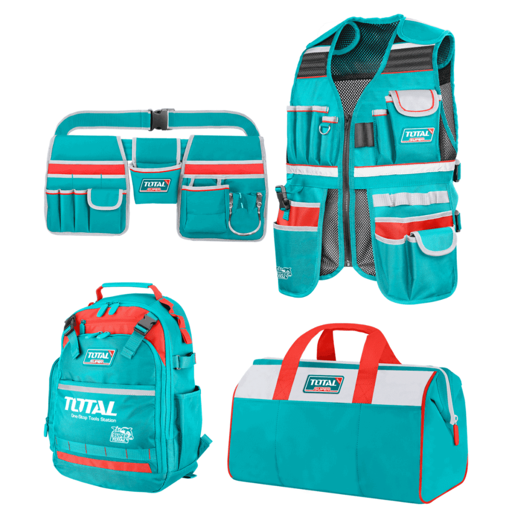 COMBO 4 EN 1 CHALECO + PORTA HERRAMIENTAS + MALETIN Y MOCHILA – TOS230908