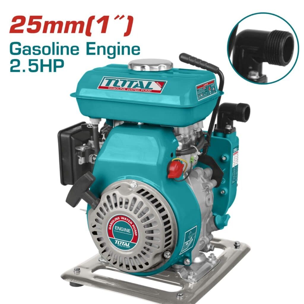 MOTOBOMBA GASOLINERA 1 PULG 2.5HP 100L/MIN ALTURA 16M SUC 7M TANQ 1.2L  – TP3101.