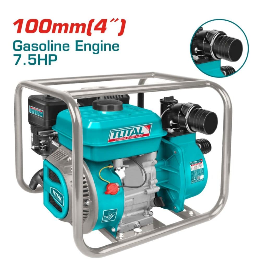 MOTOBOMBA GASOLINERA 4″ 7.5HP 1400L/MIN MAX 29M INDUSTRIAL TOTAL- TP3402