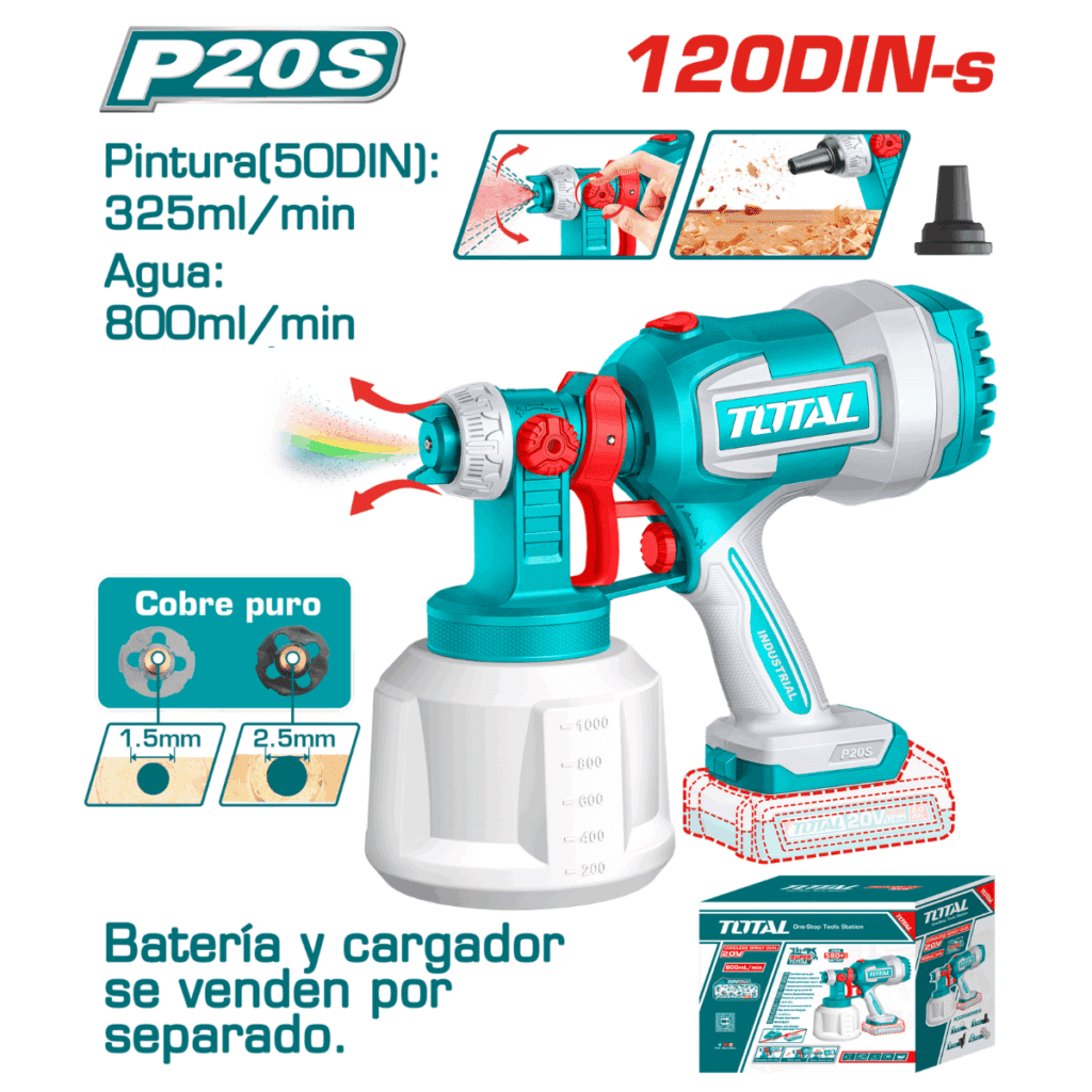 PISTOLA PINTAR 20V 800ML/MIN 120DIN-S CAP:1000ML – TSGLI2004