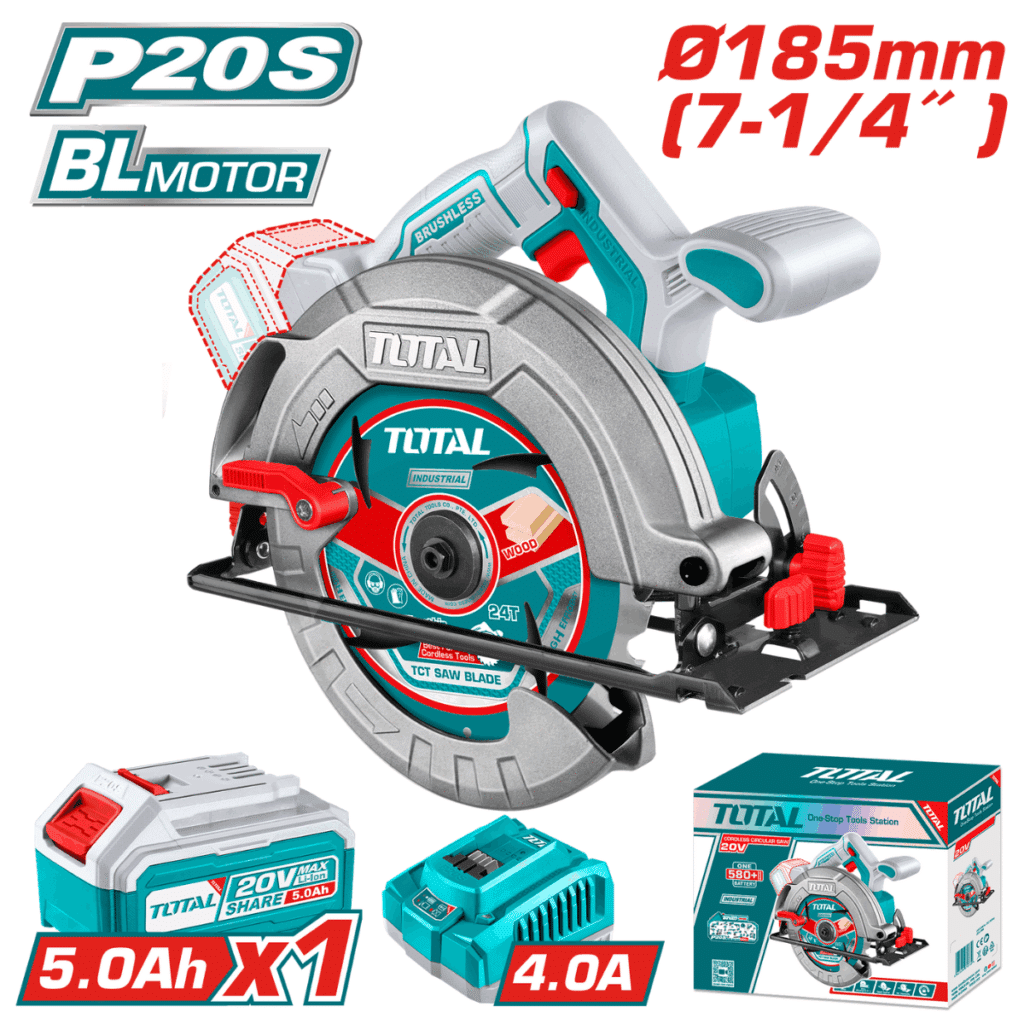 SIERRA CIRCULAR 7 1/4″ LI-ION 20V 4800RPM 185MM BRUSHLESS 1X5.0AH INDUSTRIAL  TOTAL- TSLI18513