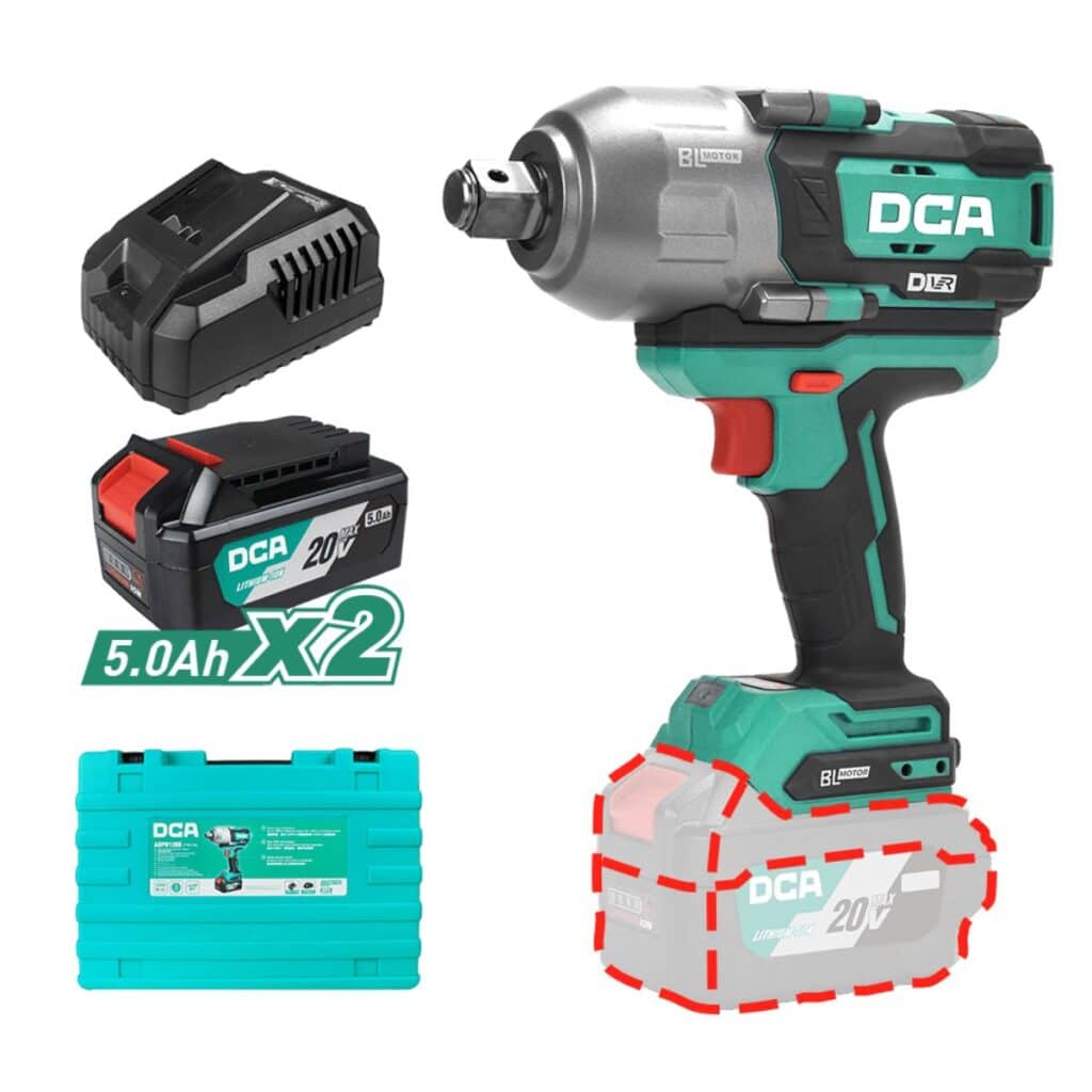 LLAVE DE IMPACTO 800W 1288/1700N.M 3/4” 20V BRUSHLESS  M12-M33 2X5.0AH DCA- ADPB1288FK