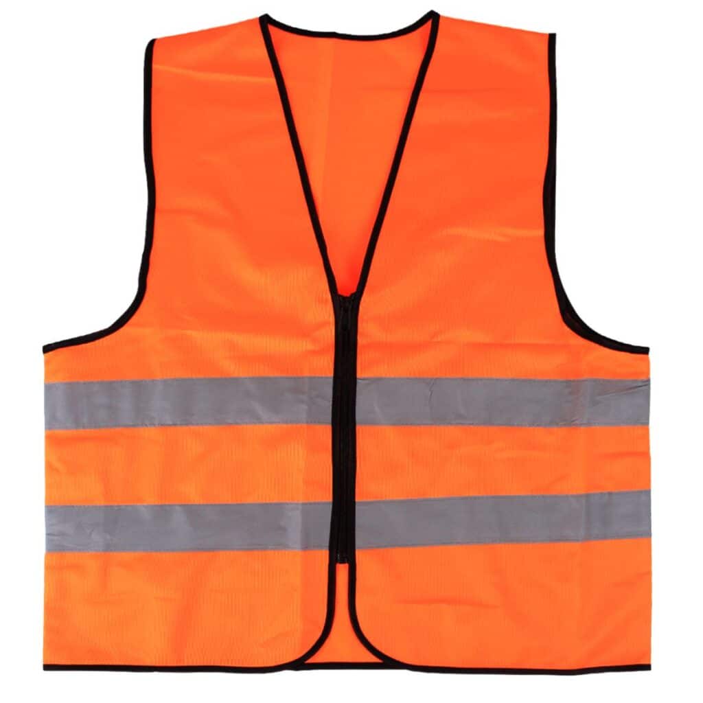 CHALECO DE SEGURIDAD CON CINTA REFLECTIVA NYLON NARANJA – N87001-OR