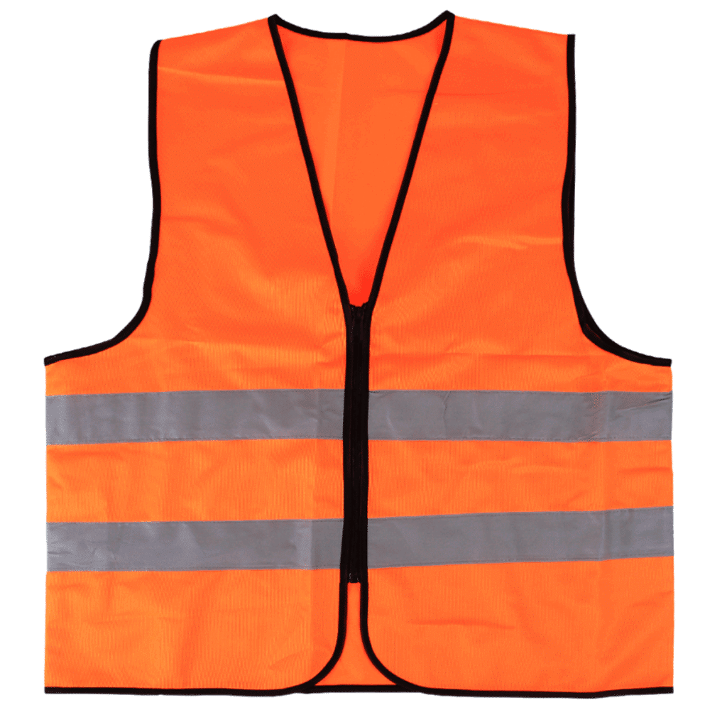 CHALECO DE SEGURIDAD CON CINTA REFLECTIVA NYLON NARANJA – N87001-OR