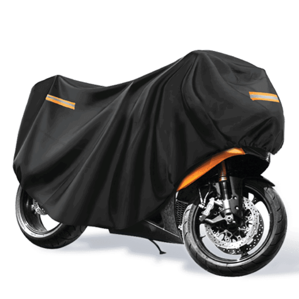 COBERTOR NEGRO PESADO 250GPV+COTTON P/MOTO REFL/NARANJA – L – FDBR-250MT-L