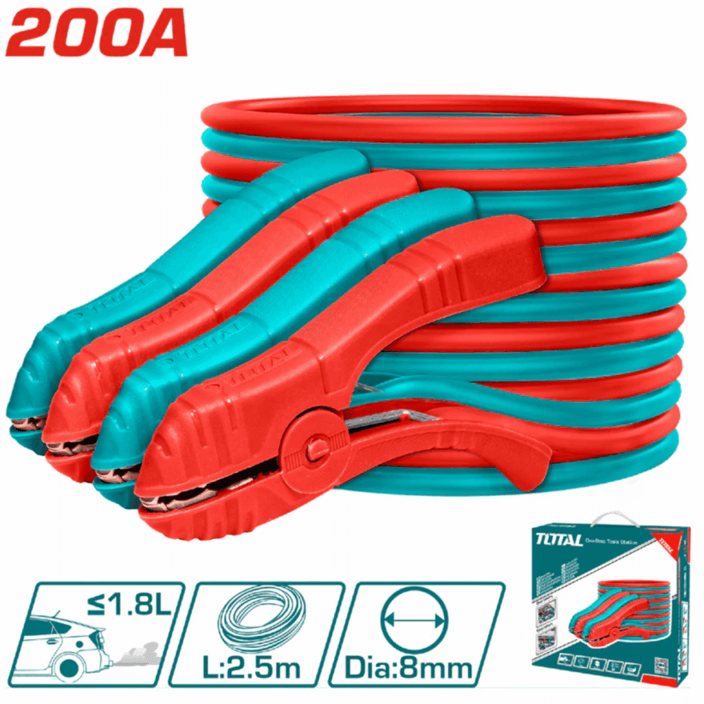 CABLE JUMPER PARA BATERÍA 200AMP. PINZAS DE COBRE DE 14X9CM.  TOTAL- PBCA12001