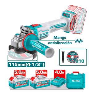 AMOLADORA 4.5" 20V BL 3000-9000RPM 115MM M14 1200W ANTI-VIBRACION 2X5.0A TOTAL- TAGLI2120252
