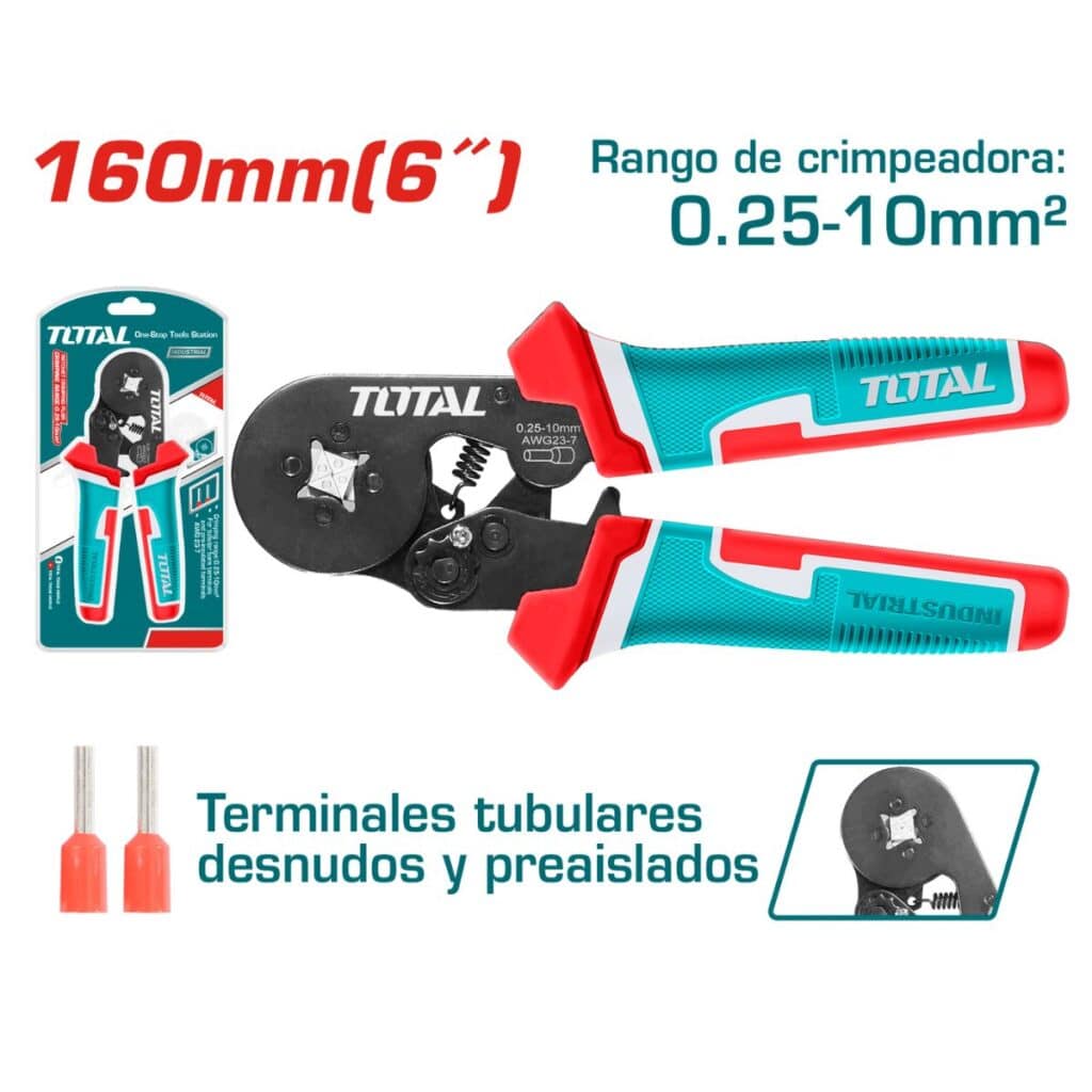 CRIMPEADORA RACHET 160MM (6») 0.25-10MM2 AWG:23-7 INDUSTRIAL – THCPG2510