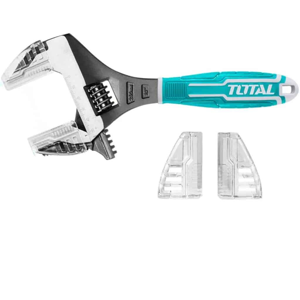 LLAVE AJUSTABLE 2 EN 1 DE 10″ FUNCIÓN LLAVE PARA TUBOS. APERTURA EXTRA AMPLIA: 0-52MM CR-V TOTAL- THT10210G