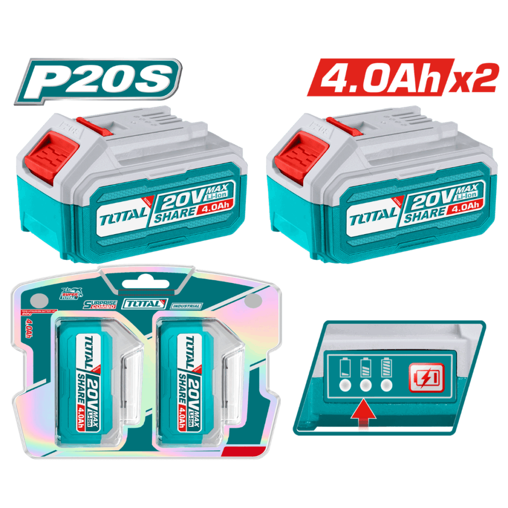 BATERIA PACK 2X4.0AH INDUSTRIAL EDIC.LIMITADA TOTAL- TOSLI240312