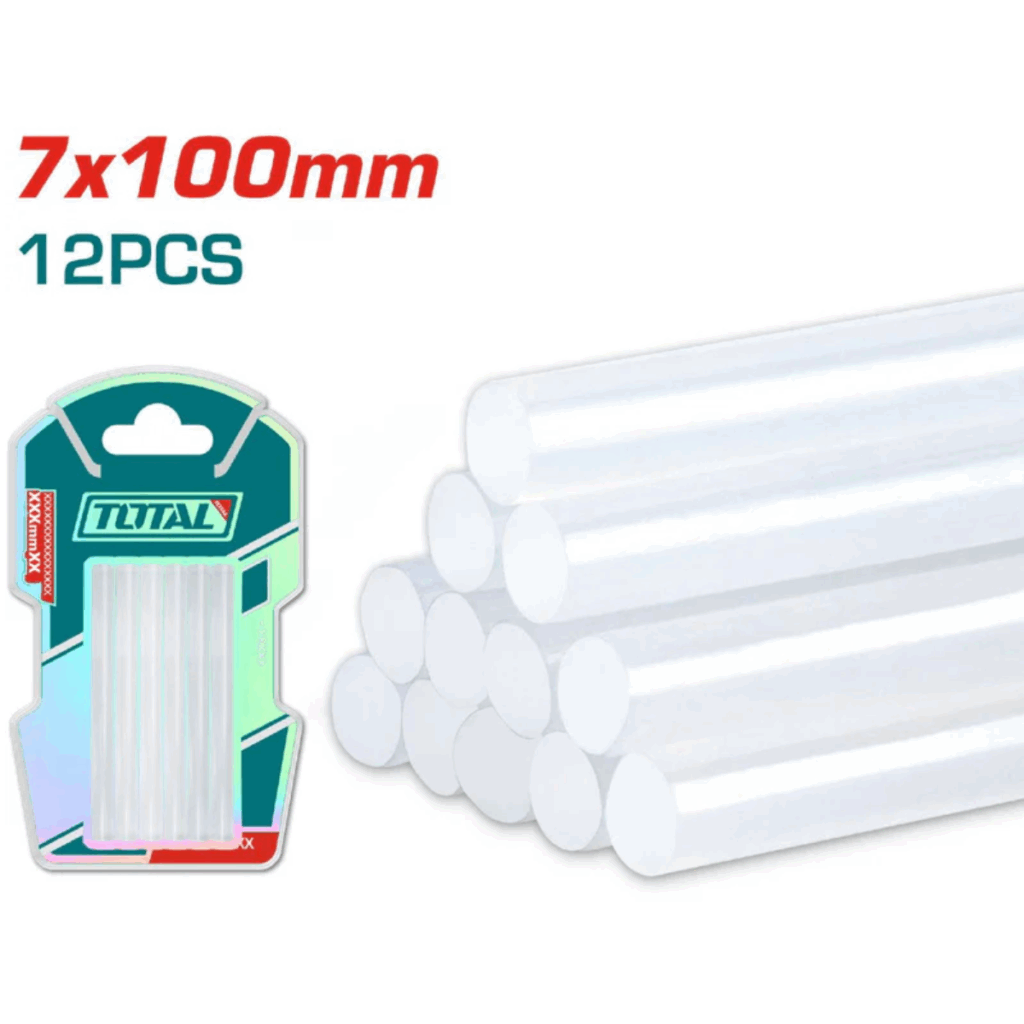 BARRAS DE SILICONA  7MM X 10CM. 12 PIEZAS  TOTAL- TACGT1071
