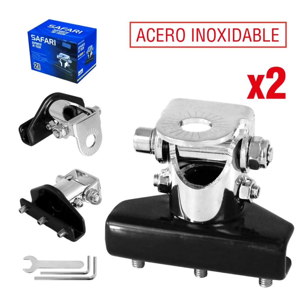 SET X2 SOPORTES ACERO INOXIDABRE PARA LUZ LED CROMADO – A26505CH