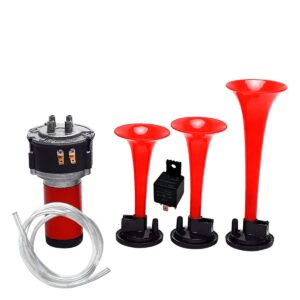 CLAXON 3 CORNETAS 12V ROJO - F48023-12V